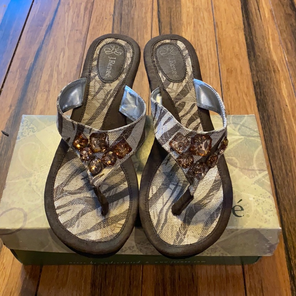 brown zebra J. RENEE sandal